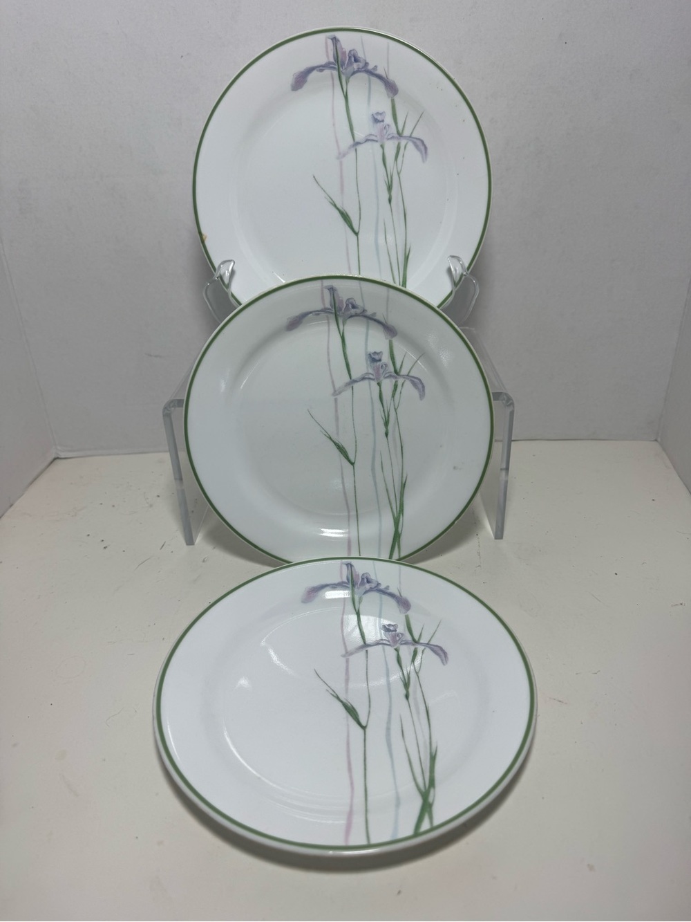 CORELLE by Corning shadow Iris bread plates set of three